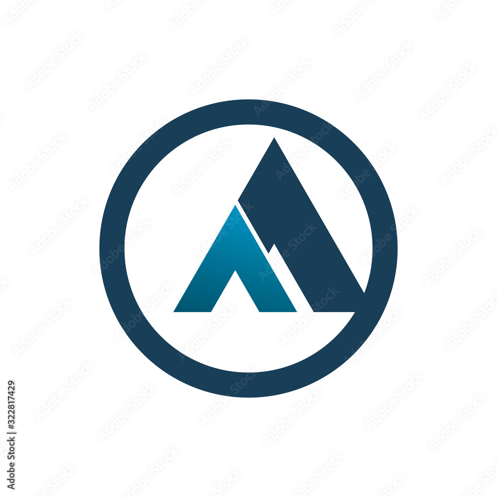 blue circle triangle font letter mountain arrow logo design blue circle triangle font letter mountain arrow logo design