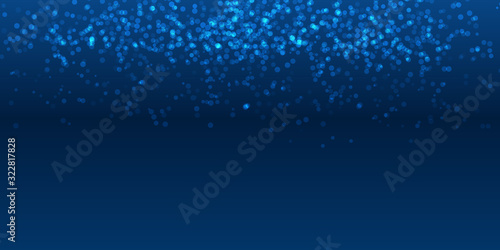 Dark blue white bokeh blur circle background
