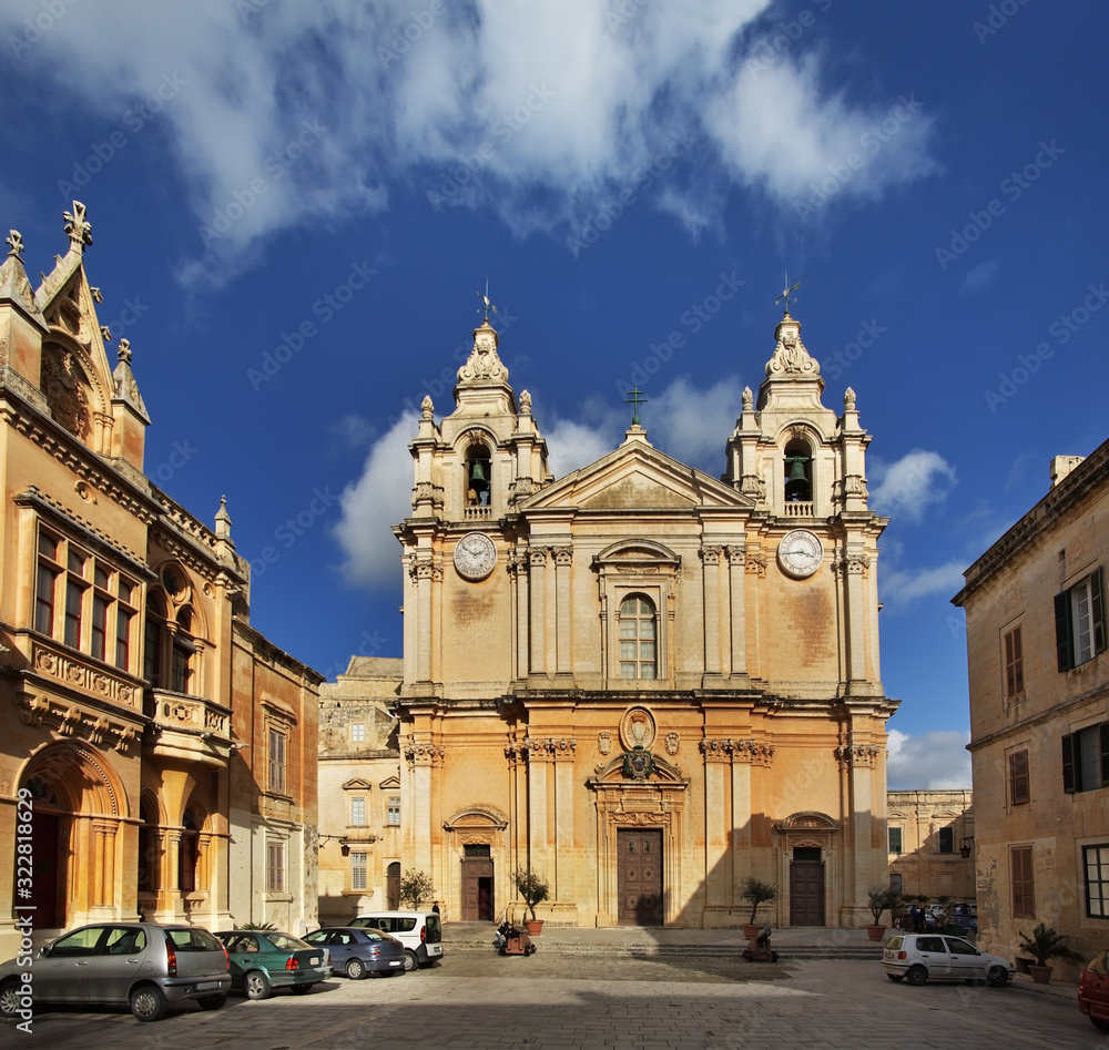 Fototapeta Cathedral of St. Paul in Mdina. Malta