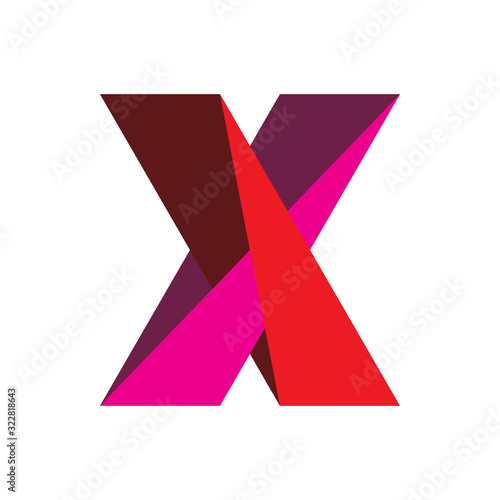 solid triangle color letter x logo design