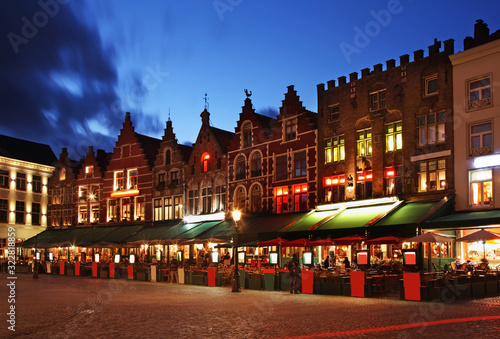 Markt - Market square in Bruges. Belgium