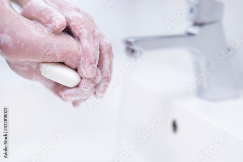 image of man is washing hands
