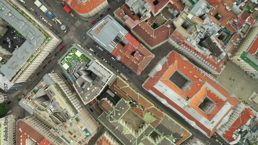 day time vienna city center traffic street aerial topdown panorama 4k austria day time vienna city center traffic street aerial topdown panorama 4k austria