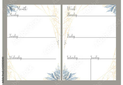 Weekly Planner Printable, Organize and schedule, Planner Template photo