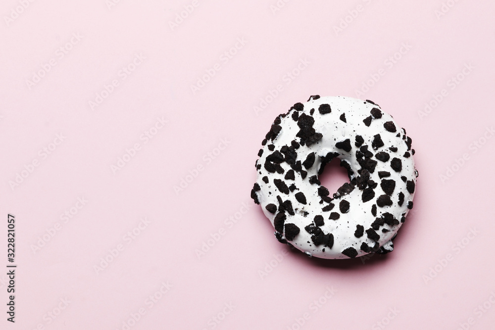 Sweet donuts on a pink background. Place for text Sweet donuts on a pink background. Place for text
