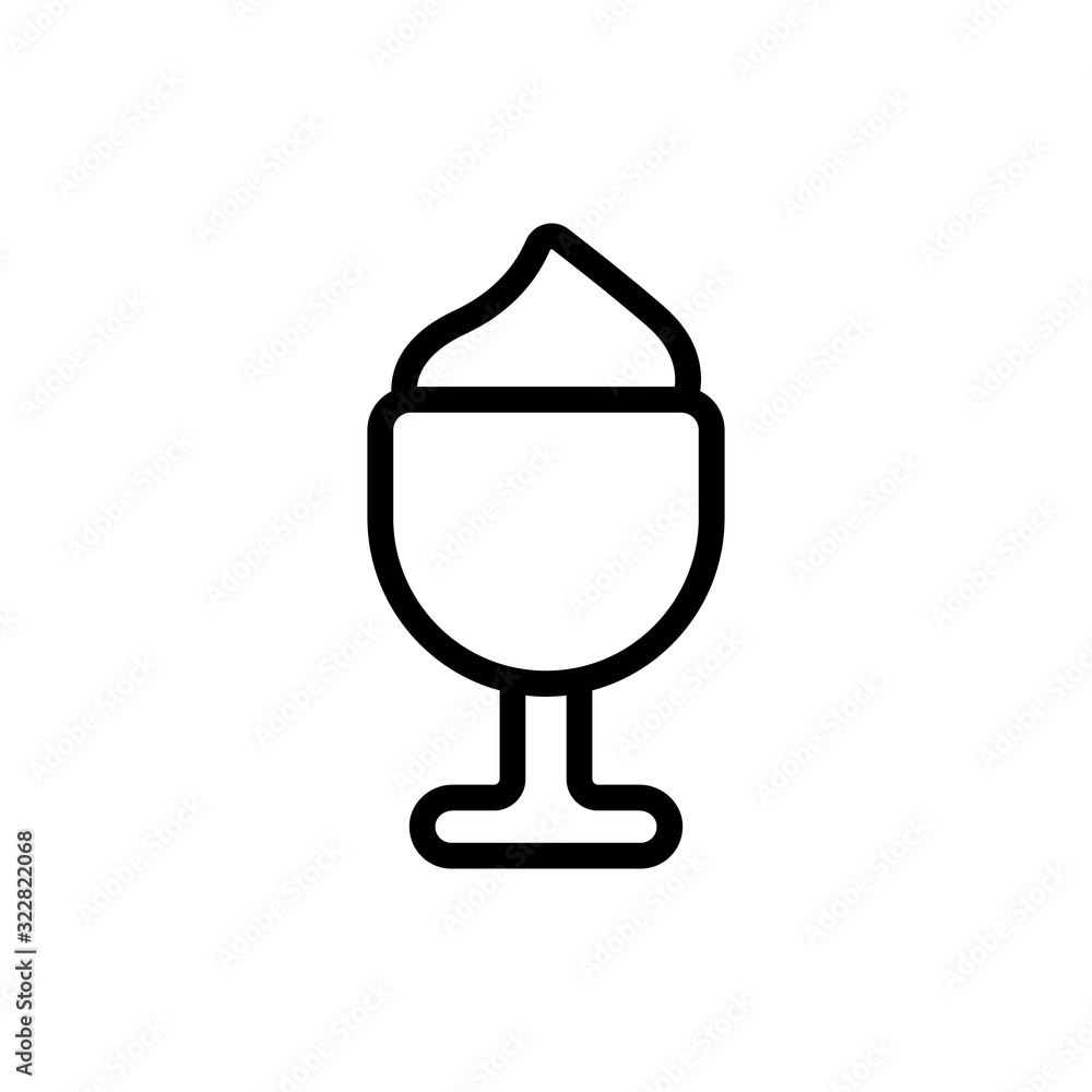 Yogurt icon vector. Thin line sign. Isolated contour symbol illustration Yogurt icon vector. Thin line sign. Isolated contour symbol illustration