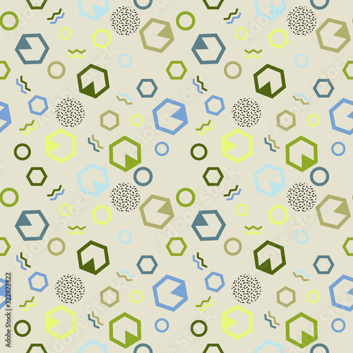 Seamless pattern in memphis style © Chorna_L