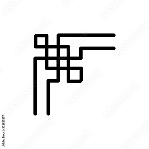 border corner frame is the vector icon. Thin line sign. Isolated contour symbol illustration