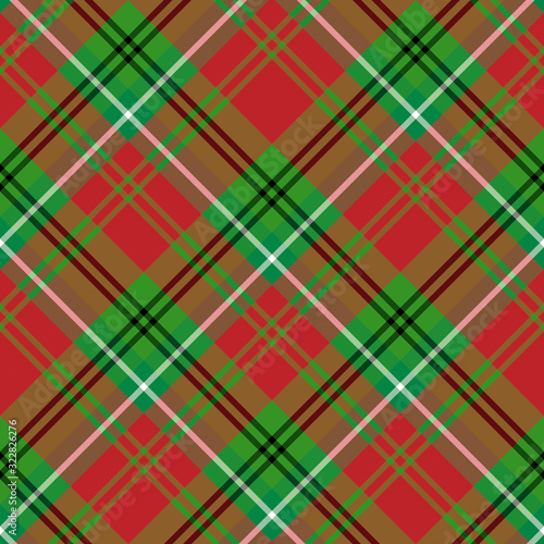 Seamless pattern in christmas amazing red, green, white and black colors for plaid, fabric, textile, clothes, tablecloth and other things. Vector image. 2