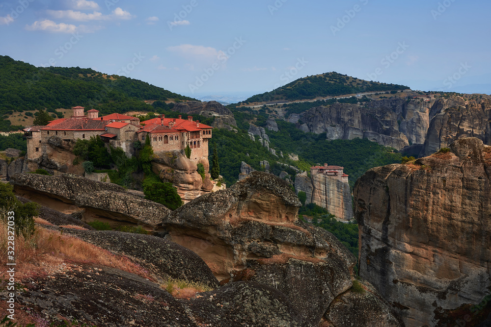 Great  Monastery of Varlaam at the complex of Meteora monasteries. Thessaly. Greece. UNESCO World Heritage List.