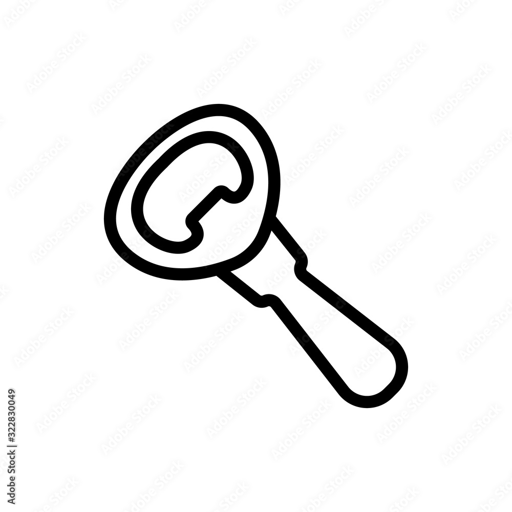 Bottle opener Icon vector. Thin line sign. Isolated contour symbol illustration Bottle opener Icon vector. Thin line sign. Isolated contour symbol illustration