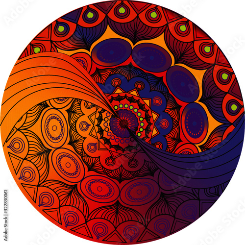 Beautiful multi color mandala, symbol of world