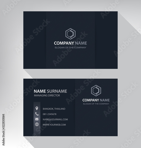 Business card in modern style black gray white
