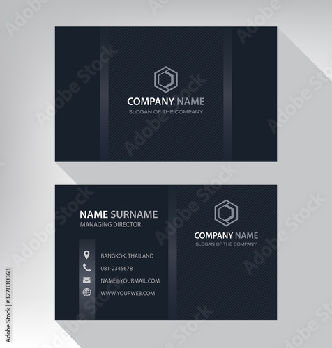 Business card in modern style black gray white