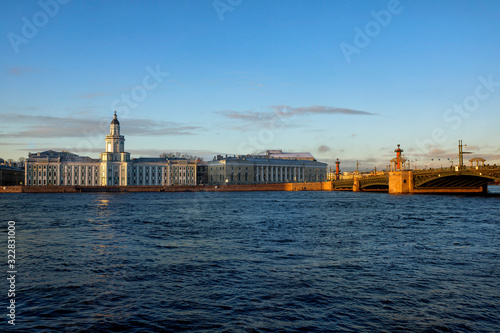 Petersburg Square, streets, cathedrals, bridges, monuments, Winter Palace, Neva Embankment.