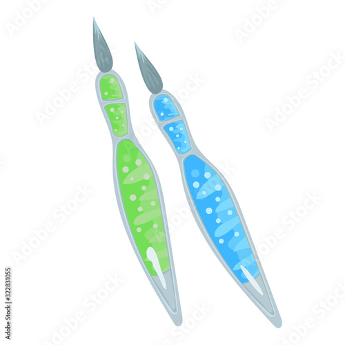 Water brush for watercolor painting. Vector illustration