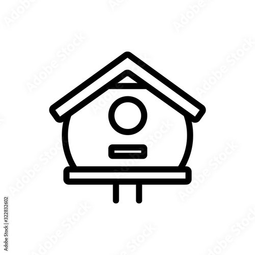 bird house Icon vector. Thin line sign. Isolated contour symbol illustration