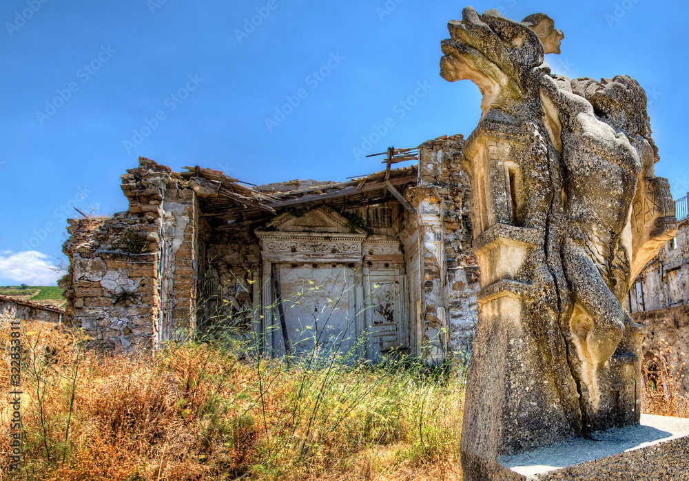 Naklejka premium Ruins of Poggioreale, Sicily