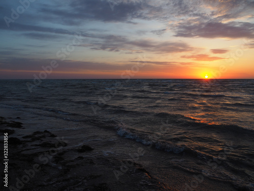 Sunrise over the sea beach