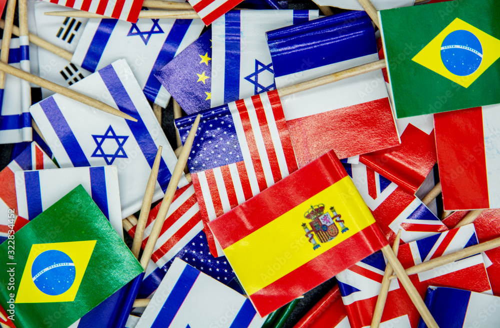Colorful world flags, little flags of different countries Stock Photo ...