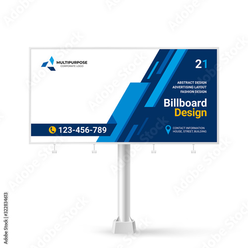 Billboard, creative advertising banner design, layout for placing photos and text, trending graphic style