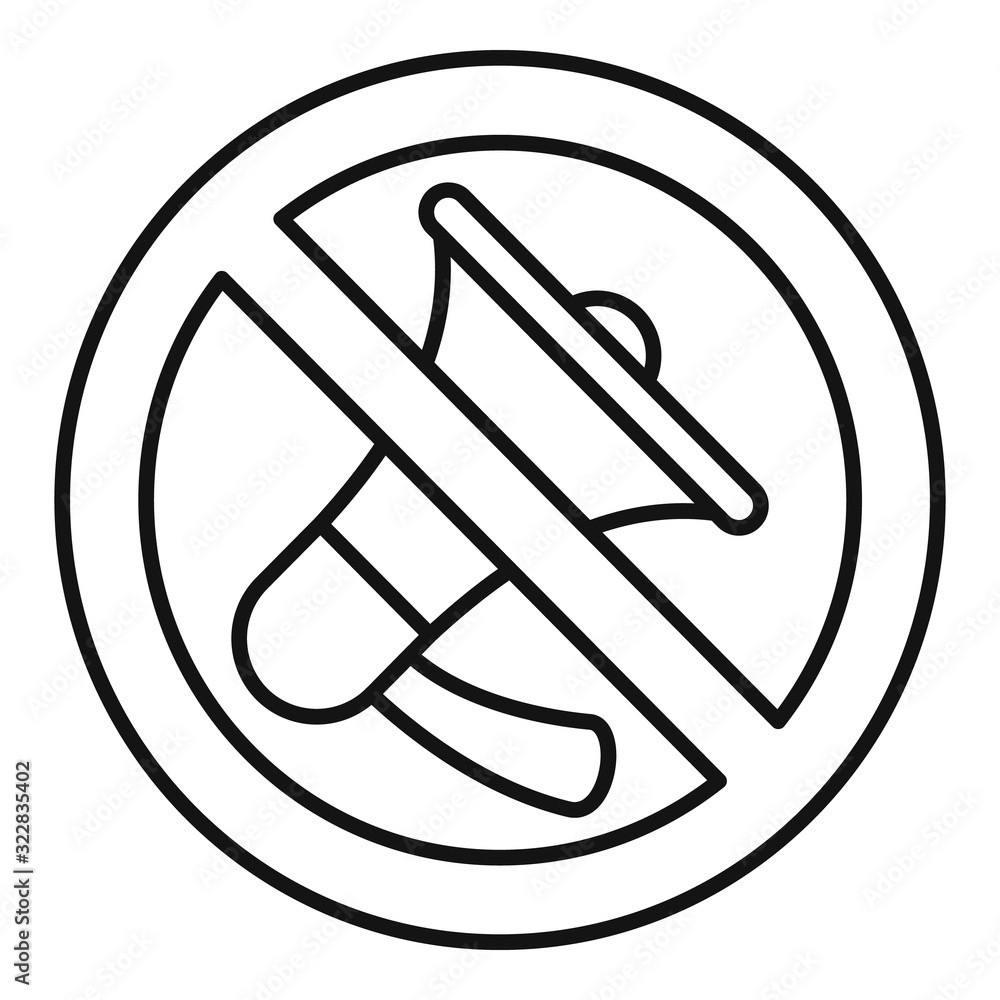 No megaphone icon. Outline no megaphone vector icon for web design isolated on white background No megaphone icon. Outline no megaphone vector icon for web design isolated on white background