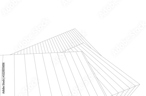 Modern architecture building 3d illustration 