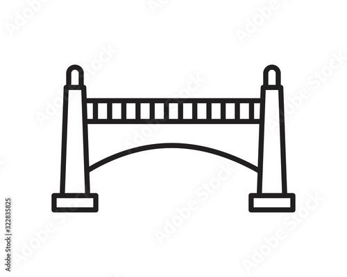 Bridges line Icon template black color editable. Bridges line Icon symbol Flat vector illustration for graphic and web design.