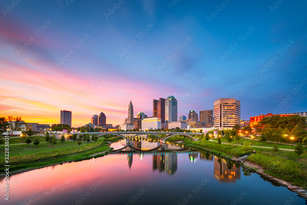 Columbus, Ohio, USA Skyline - obrazy, fototapety, plakaty 
