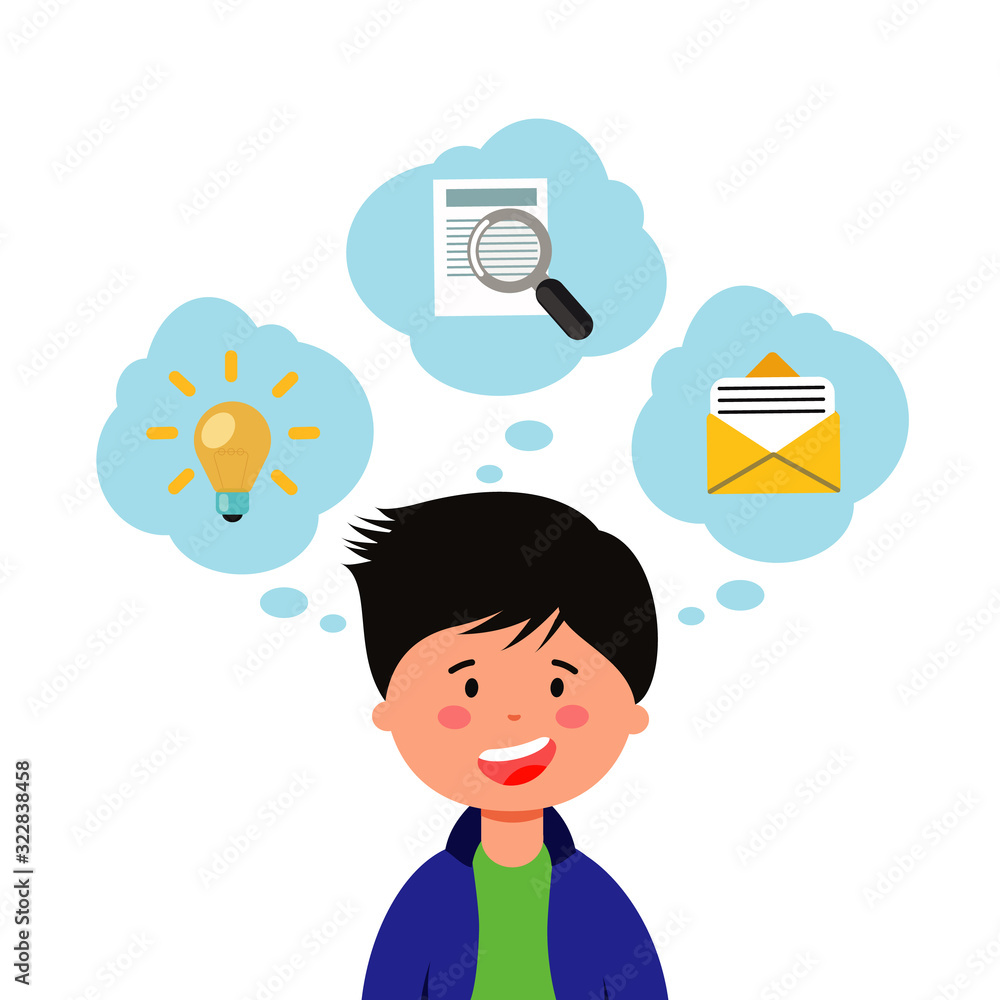 Smiling Boy. Point Alphabet. First Teacher. Primary School. Vector Illustration. Pupil on White Background with New Ideas. Receive Education. Stack Books. Schoolboy Thoughts and Ideas. Smiling Boy. Point Alphabet. First Teacher. Primary School. Vector Illustration. Pupil on White Background with New Ideas. Receive Education. Stack Books. Schoolboy Thoughts and Ideas.