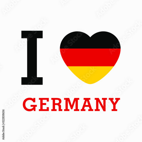 I Love Germany with heart flag shape Vector