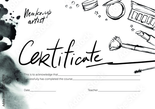 Certificate for makeup artist