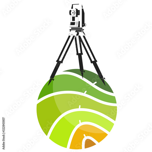 Surveying and cartography engineering work symbol for business