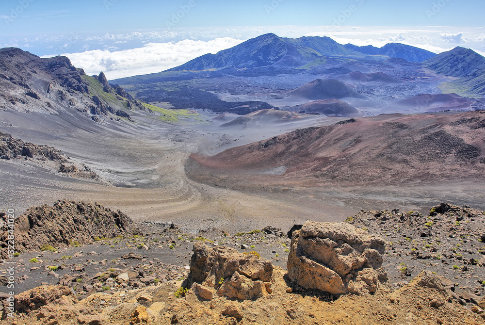 Haleakalā  or the East Maui Volcano -  a massive shield volcano  of the Hawaiian Island of Maui.