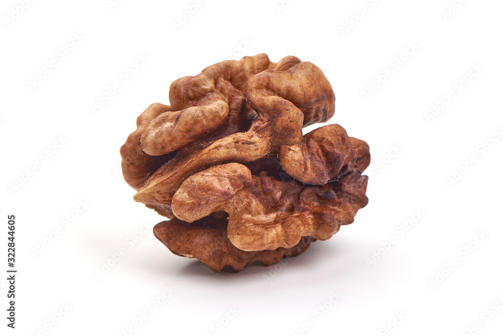 Walnut kernel, nut, isolated on white background Walnut kernel, nut, isolated on white background