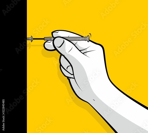 Professional hand using precision screwdriver
