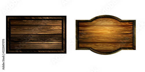Vector realistic illustration of wooden signboard