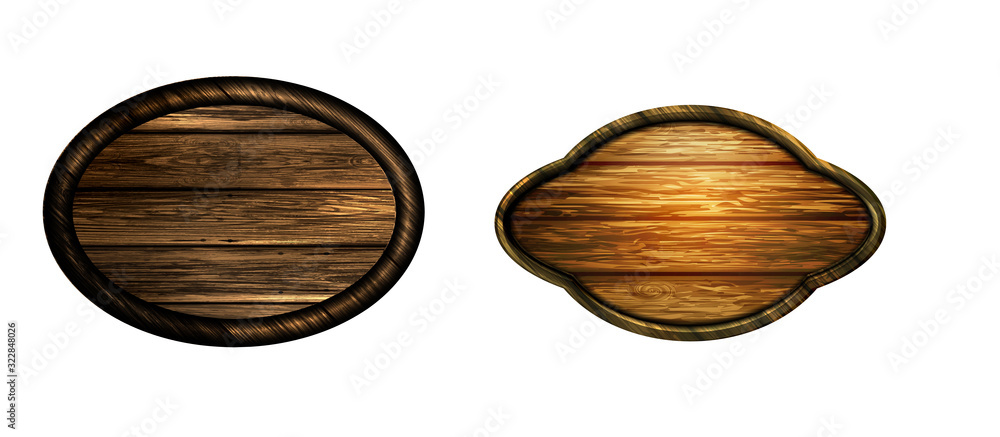 Vector realistic illustration of wooden signboard