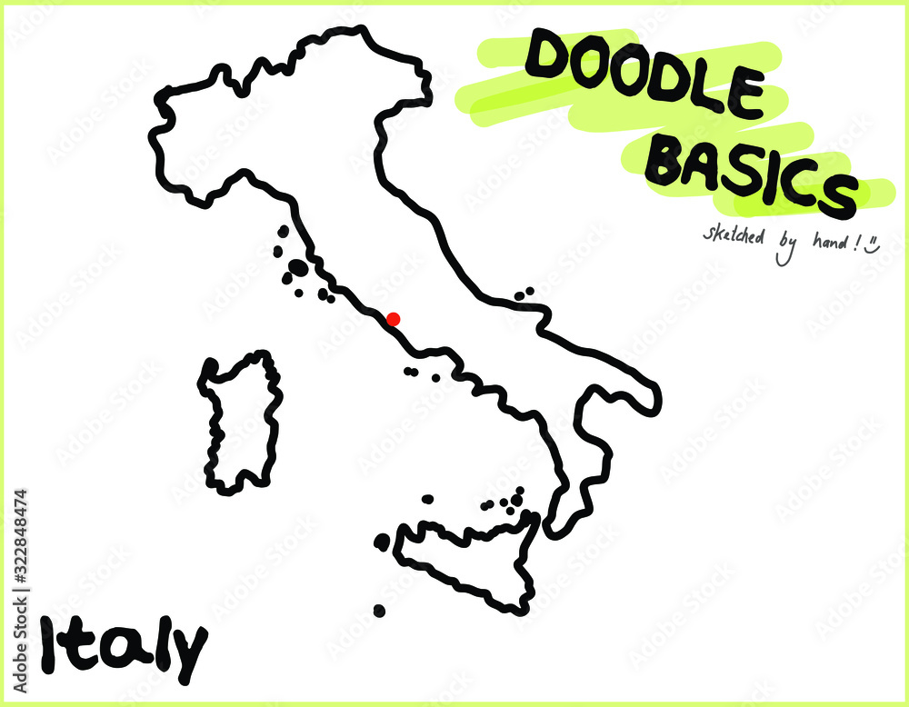 Doodle Sketchnote Template for Workshops, Seminar, Flipchart and Graphic Recording Italien