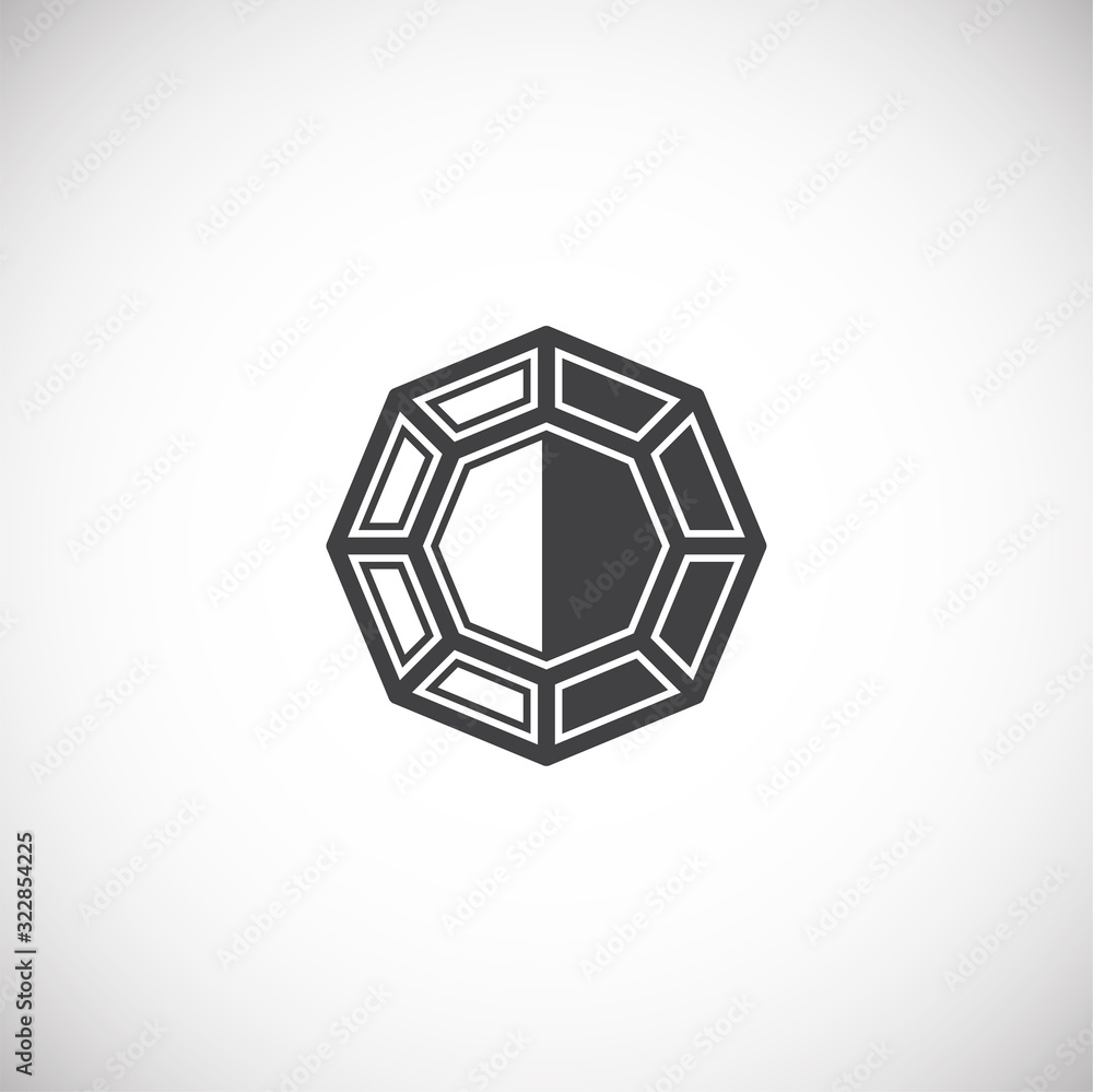 Gem stone icon on background for graphic and web design. Creative illustration concept symbol for web or mobile app Gem stone icon on background for graphic and web design. Creative illustration concept symbol for web or mobile app