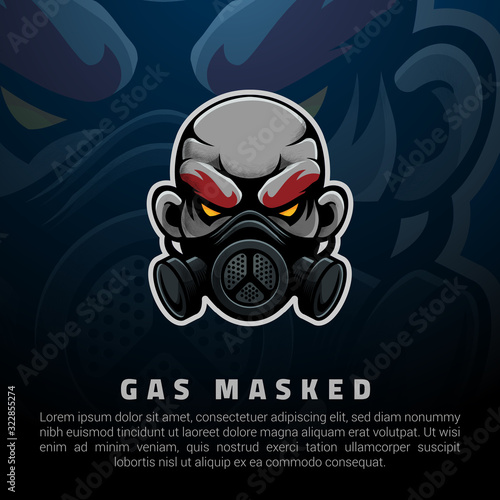 A man with gas-masked