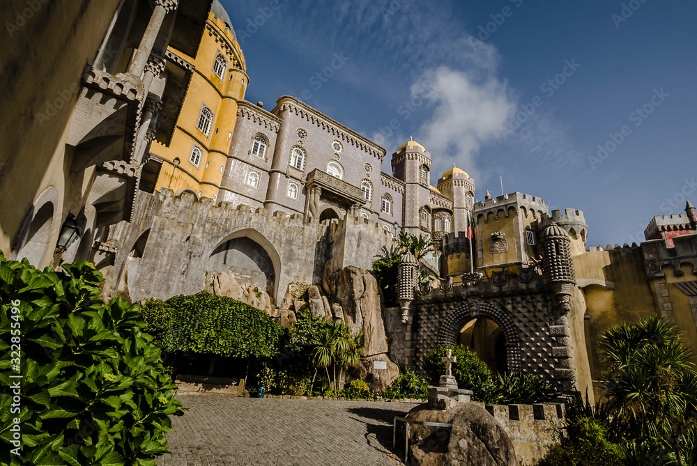 Obraz premium Portugal. Pena Palace in the municipality of Sintra, on the Portuguese Riviera.