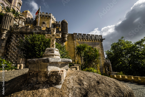 Portugal. Pena Palace in the municipality of Sintra, on the Portuguese Riviera.