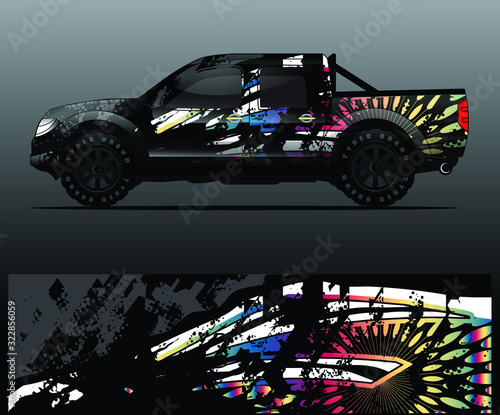 truck decal graphic wrap vector, abstract background