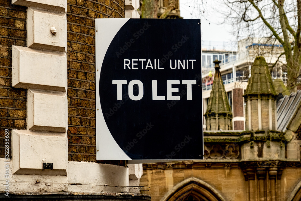 Obraz premium 'Retail Unit To Let' estate agent sign