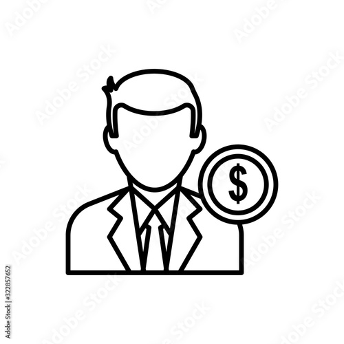 Businessman Vector Icon style illustration Line Data Science EPS 10
