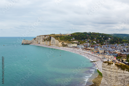 Etretat, France. Beach and d’Amont Arch on the Alabaster Coast