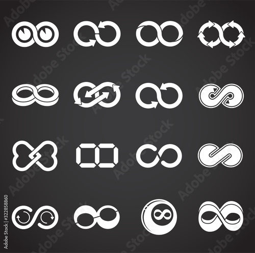 Infinity sign icons set on background for graphic and web design. Creative illustration concept symbol for web or mobile app