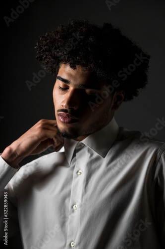 Color Portrait Of Model In Studio 