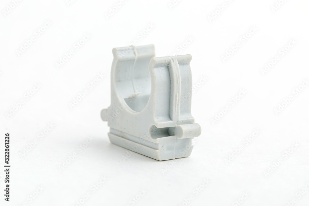 White plastic clip.